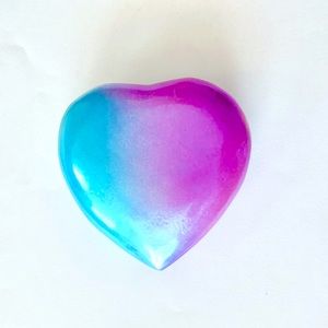 Pink & Blue Titanium Coated Crystal Heart
